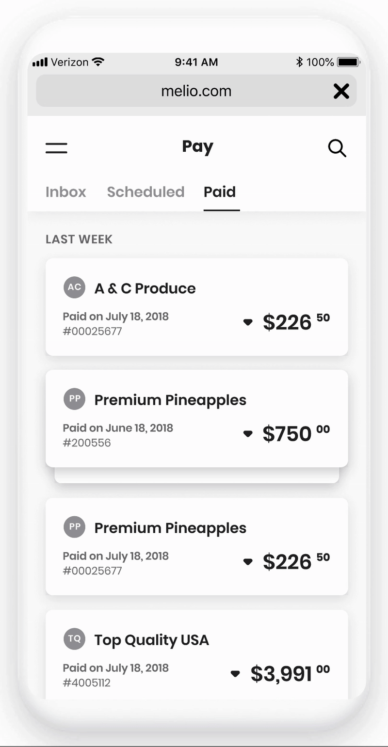 Batch payments flow
