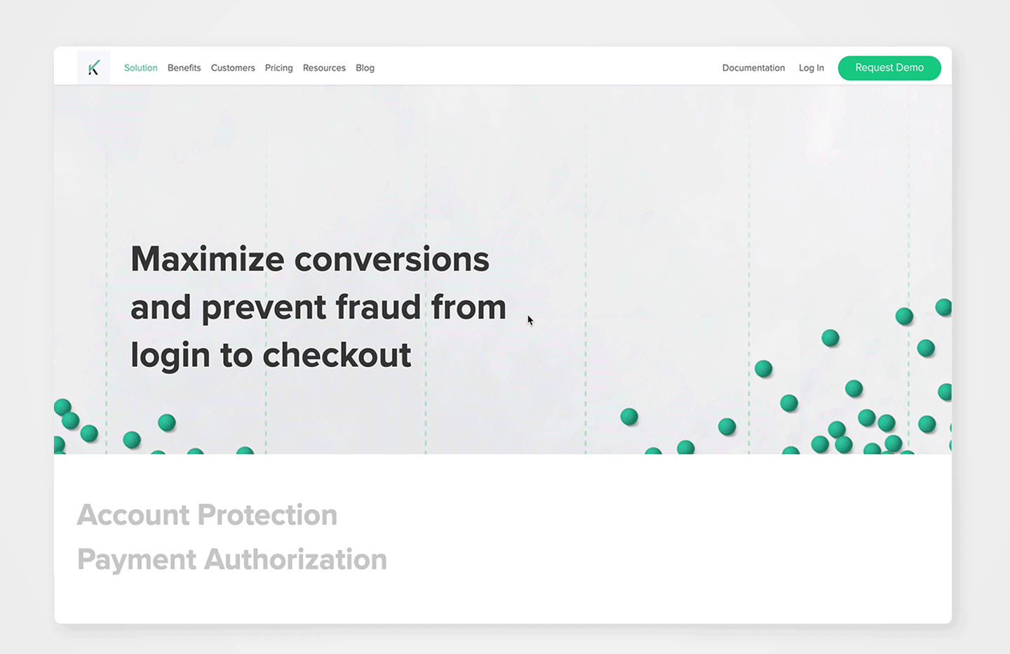 Usage in the Riskified marketing website